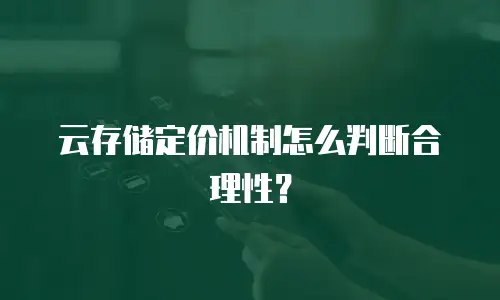 云存储定价机制怎么判断合理性？