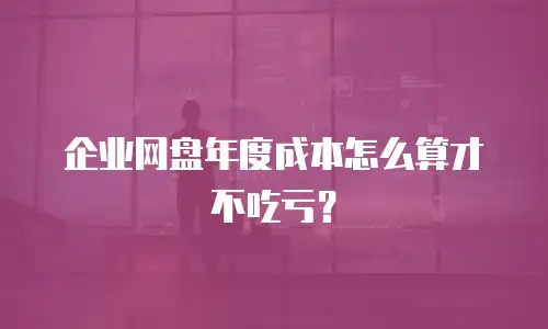 企业网盘年度成本怎么算才不吃亏？