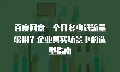 百度网盘一个月多少钱流量够用？企业真实场景下的选型指南