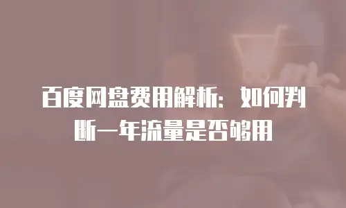 百度网盘费用解析：如何判断一年流量是否够用