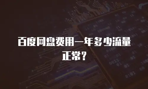 百度网盘费用一年多少流量正常？