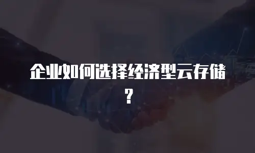 企业如何选择经济型云存储？