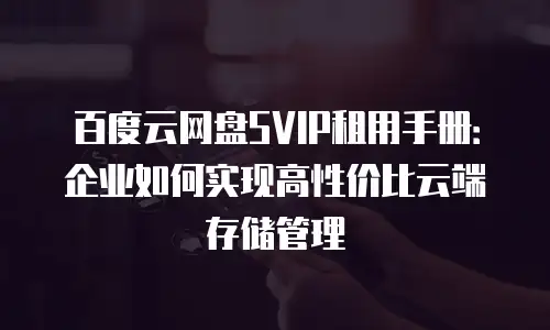 百度云网盘SVIP租用手册：企业如何实现高性价比云端存储管理