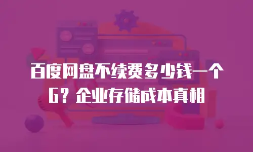 百度网盘不续费多少钱一个G？企业存储成本真相
