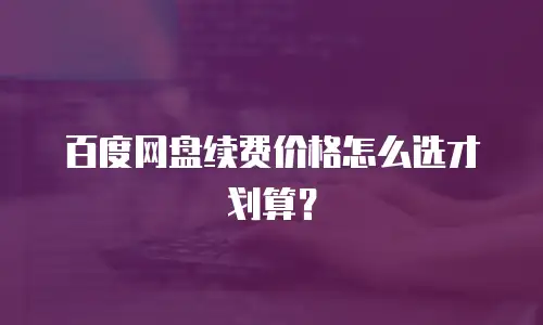 百度网盘续费价格怎么选才划算？