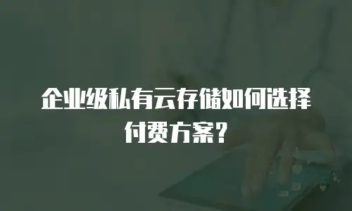 企业级私有云存储如何选择付费方案？