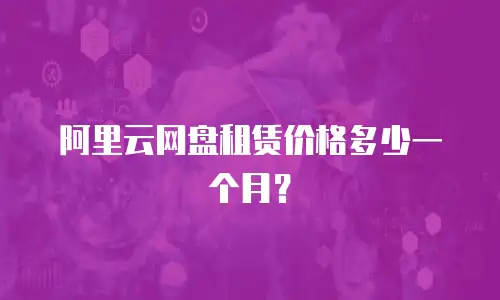 阿里云网盘租赁价格多少一个月？
